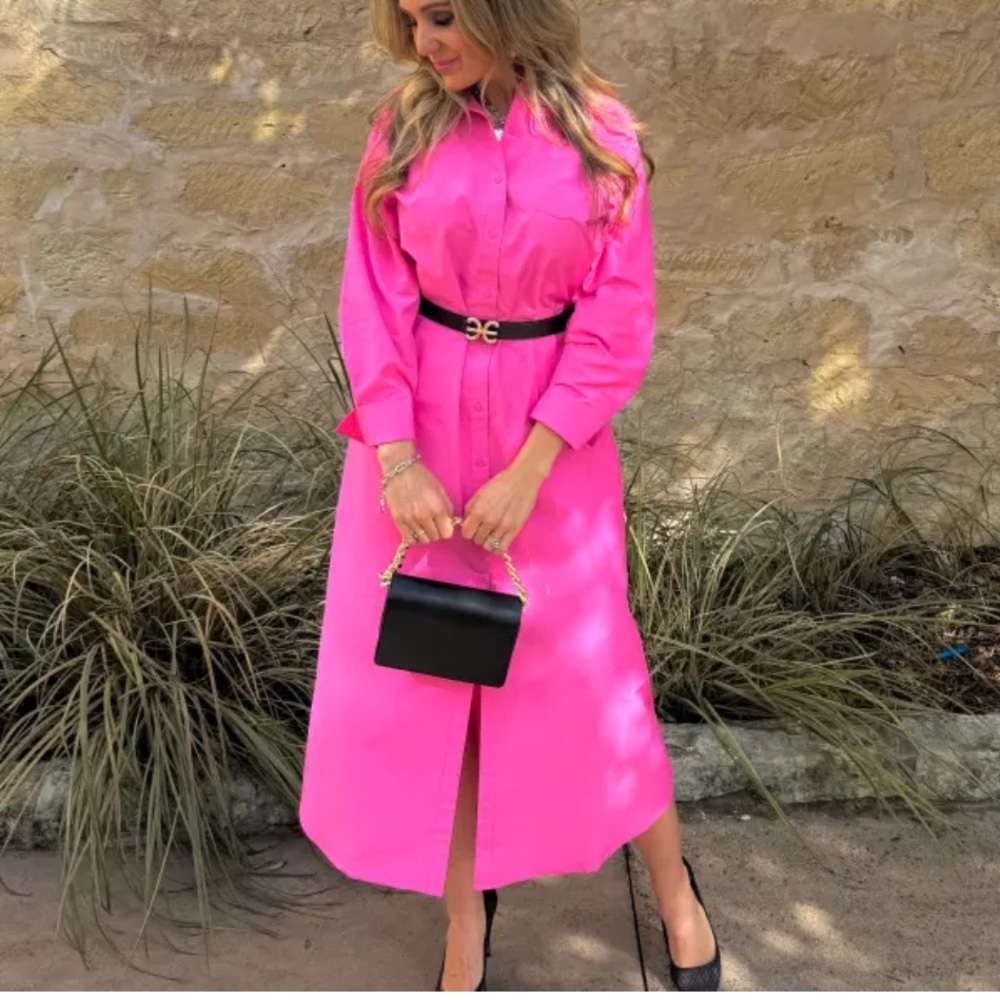 Express Boyfriend Poplin Portofino Maxi Shirt Dress - Picture 5 of 13